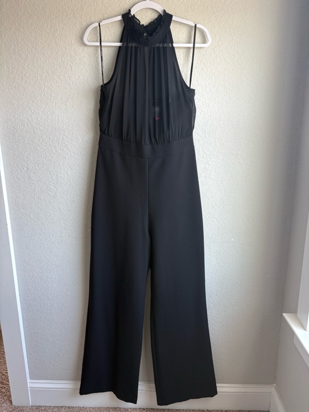 Vince Camuto Black Halter Wide-Leg Jumpsuit